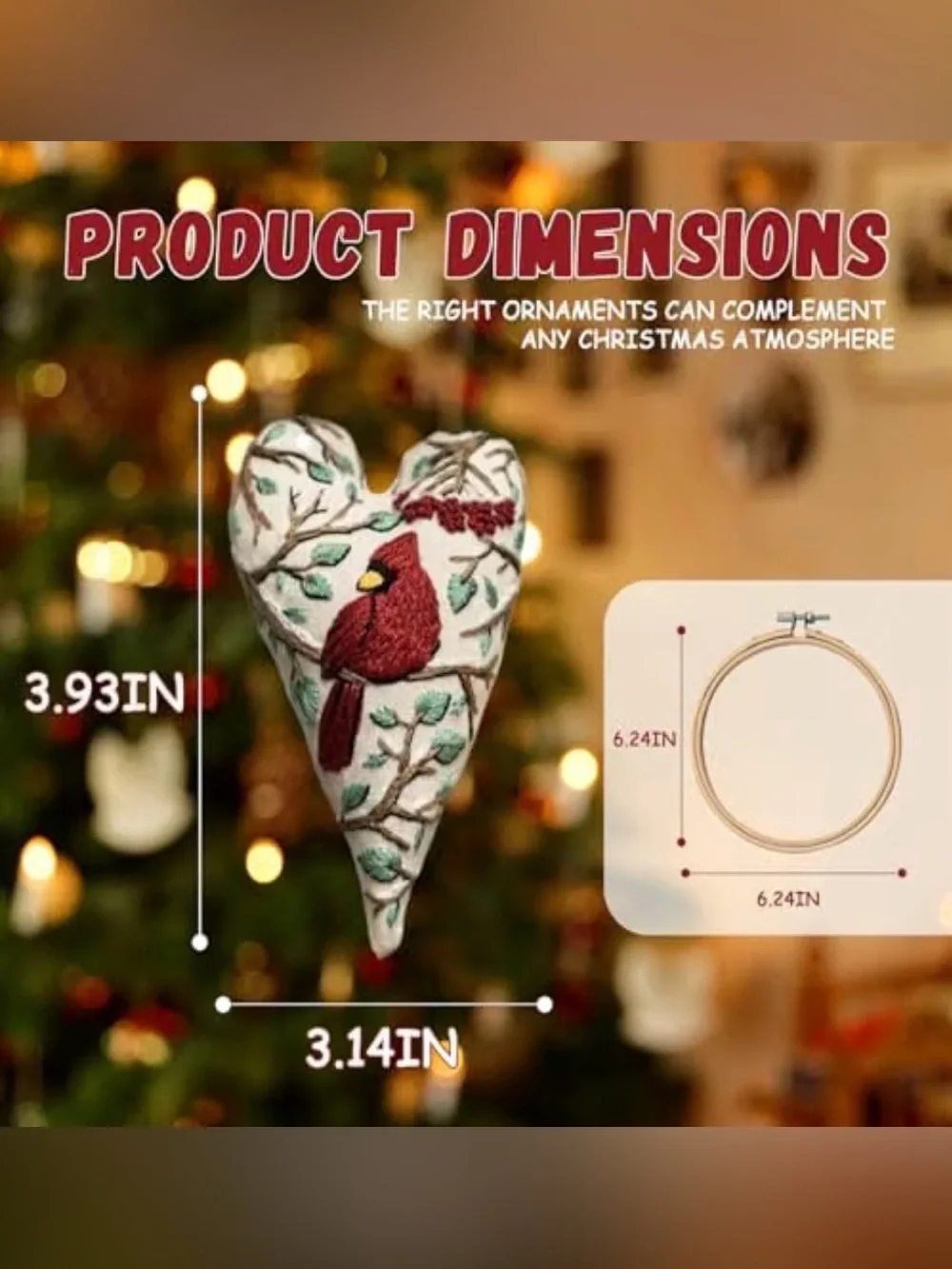 Embroidery Ornament Kit_Cardinal